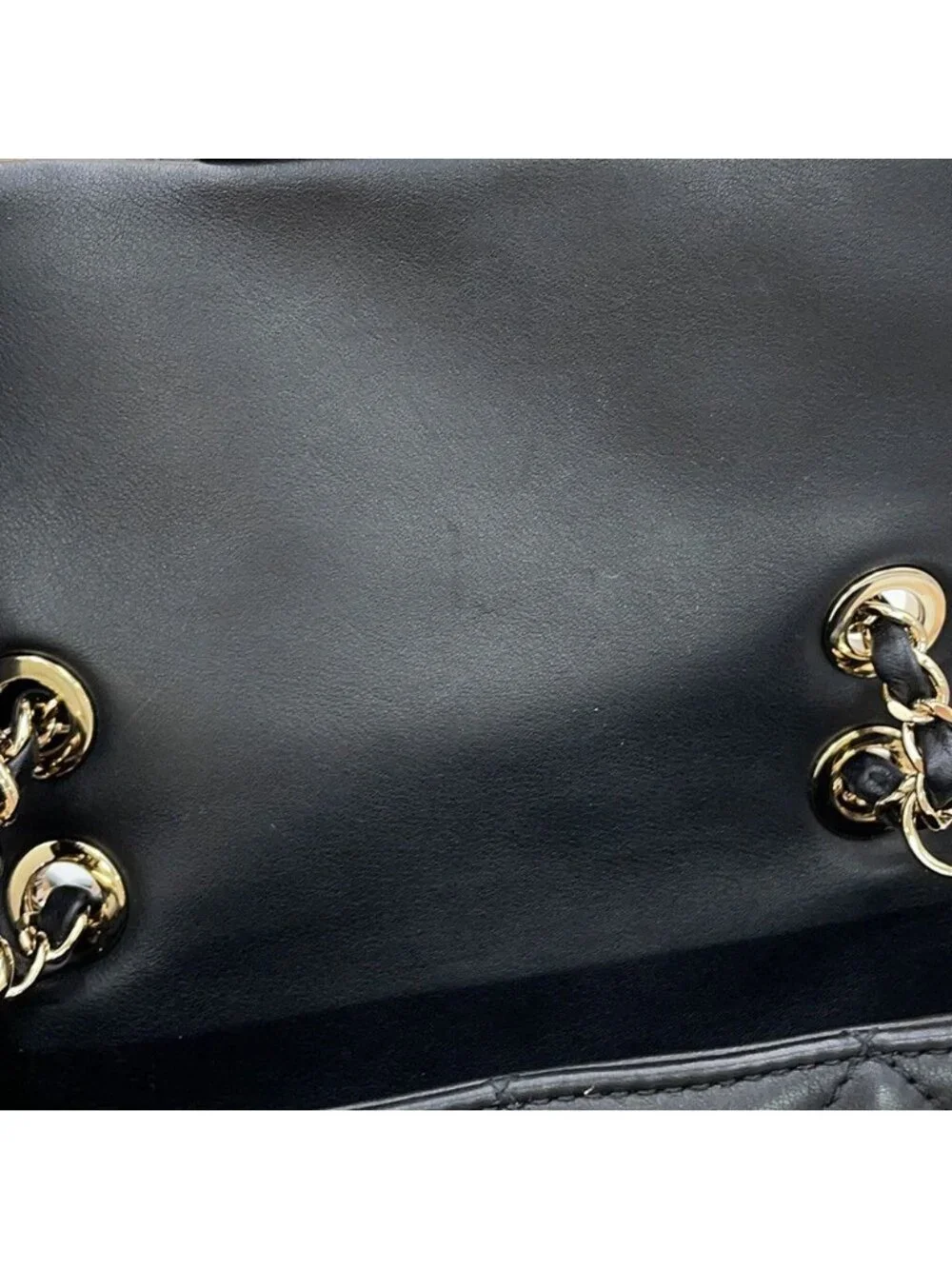 Chanel Chain Shoulder Bag Mini Quilted CC Logo Lambskin Faux Pearl Black